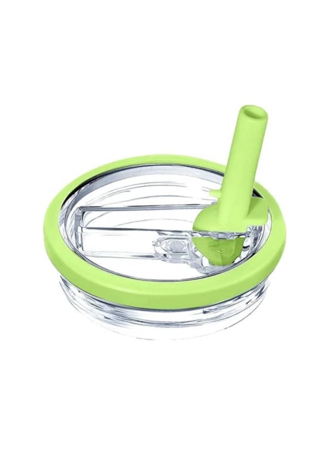 غطاء كوب مانع للتسريب – قطعة واحدة – بفتحتين للشرب، تصميم مريح وسهل الاستخدام، لون أخضر شفاف، مناسب للمشروبات الساخنة والباردة - Image 2